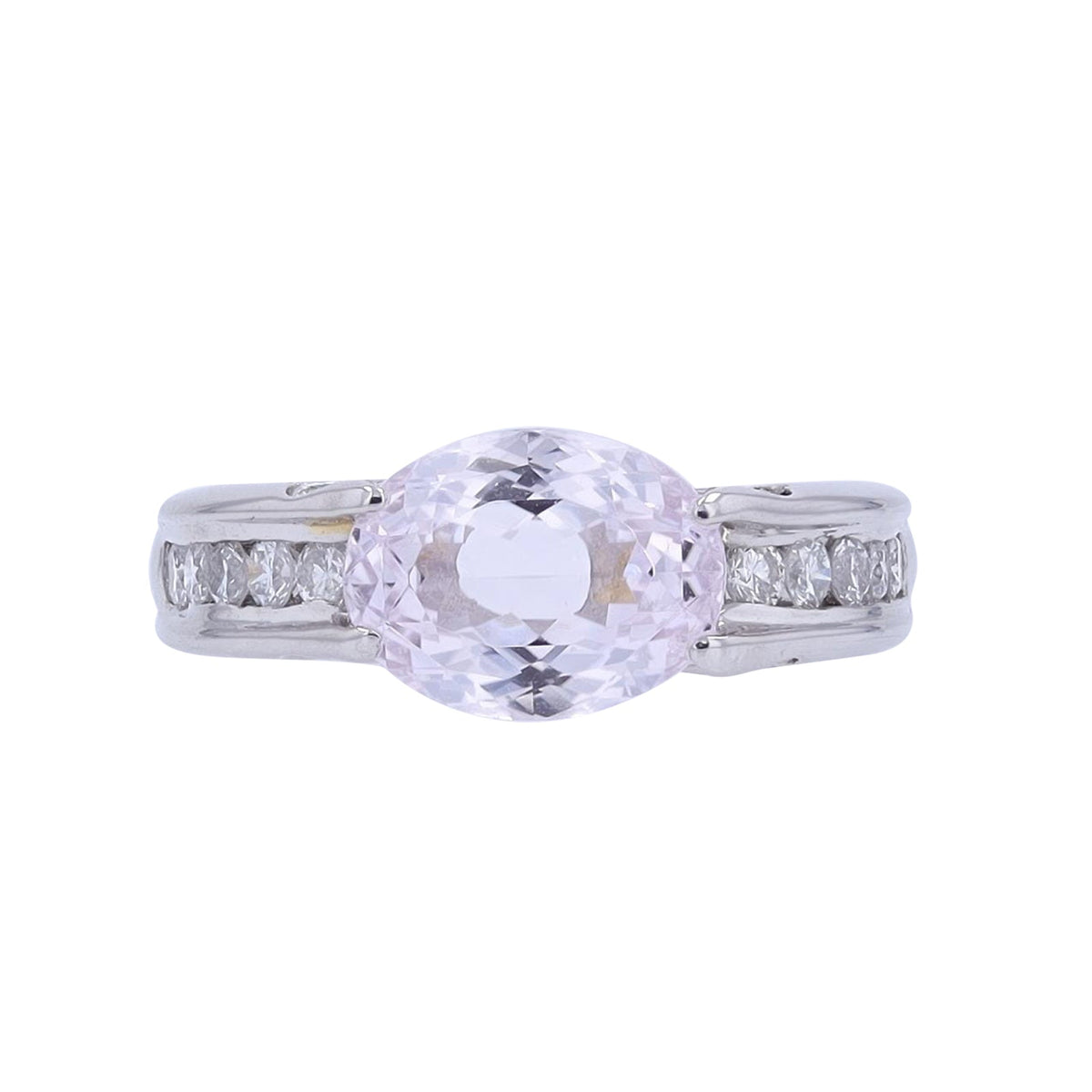 PT900 3.50 CT Pink Amethyst Oval Center Ring