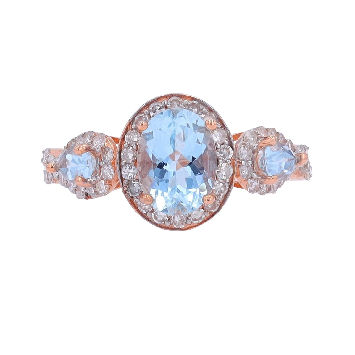 14K RG Aquamarine Ring