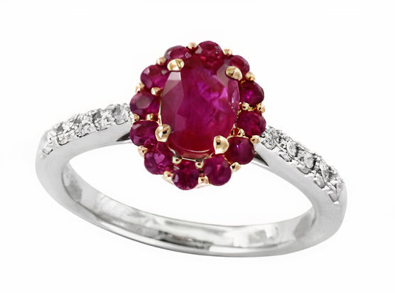 14K EFFY TT 1.33 CT Oval Ruby Ring