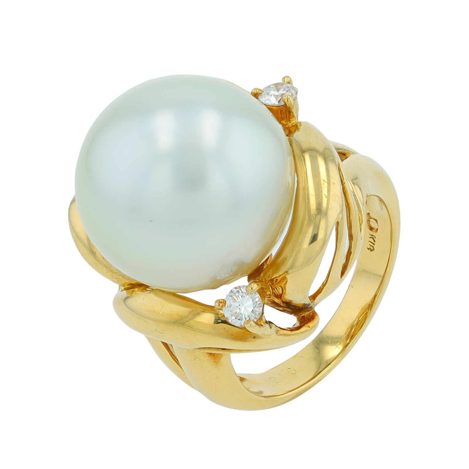 18K YG 15.5 MM Pearl Ring