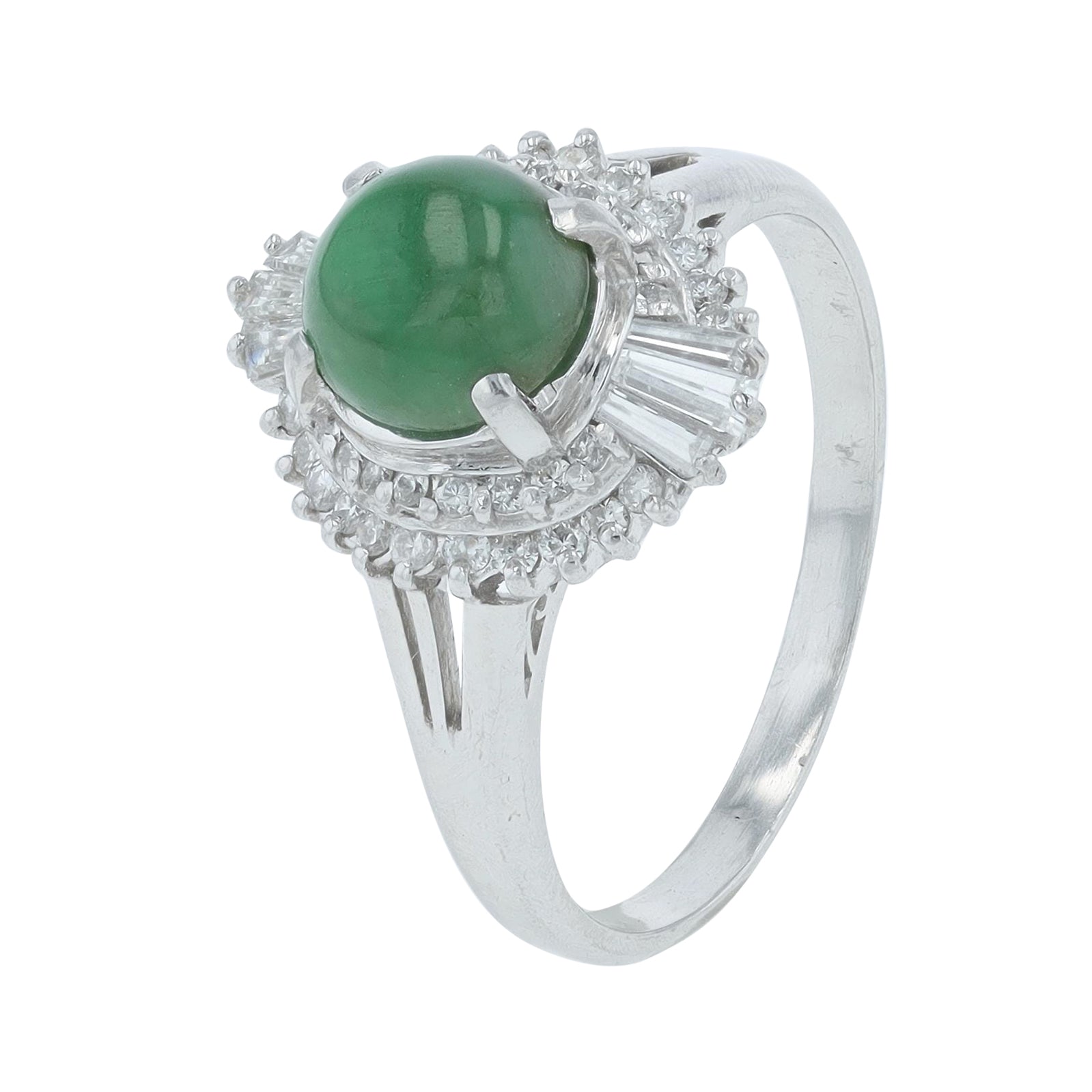 PT900 1.75 CT Jade Center Ring