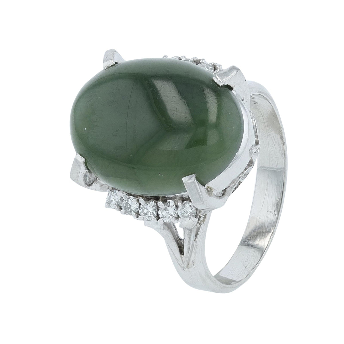 PT900 Jade Center Ring