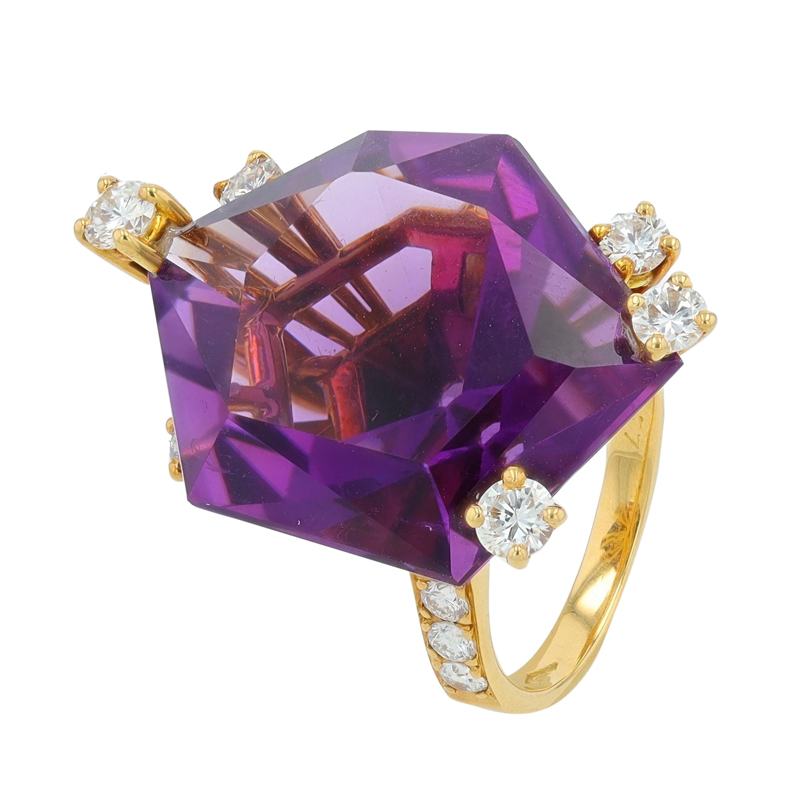 18K YG Chaumet Amethyst Cocktail Ring