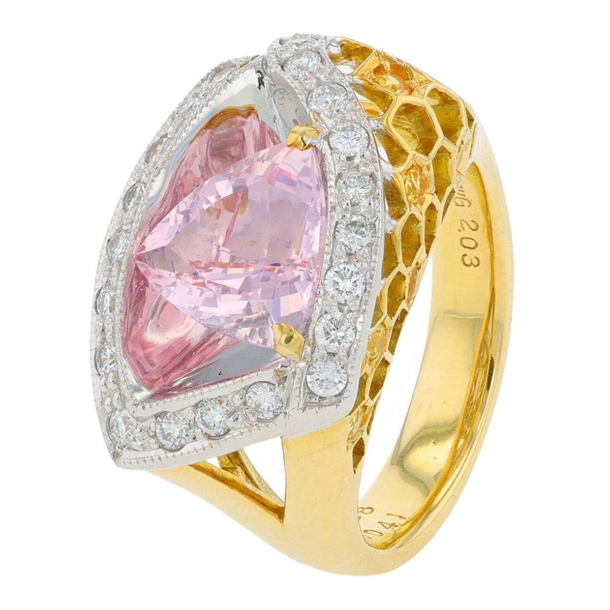 18K YG 2.03 CT Morganite Ring