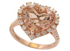 14K EFFY RG 5.50 CT Morganite Heart Ring