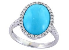14K EFFY WG Turquoise Ring