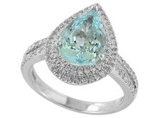 14K EFFY WG 2.60 CT Aqua Ring