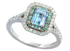 14K EFFY TT 1 CT Paraiba & Aqua Ring