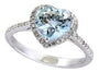14K EFFY WG 1.55 CT Aqua Heart Ring