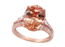 14K EFFY RG 5.90 CT Morganite Ring