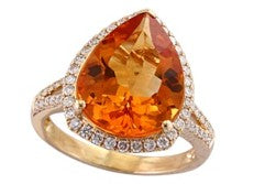 14K EFFY YG 7.35 CT Citrine Ring