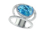 14K EFFY WG 6.25 CT Blue Topaz Ring