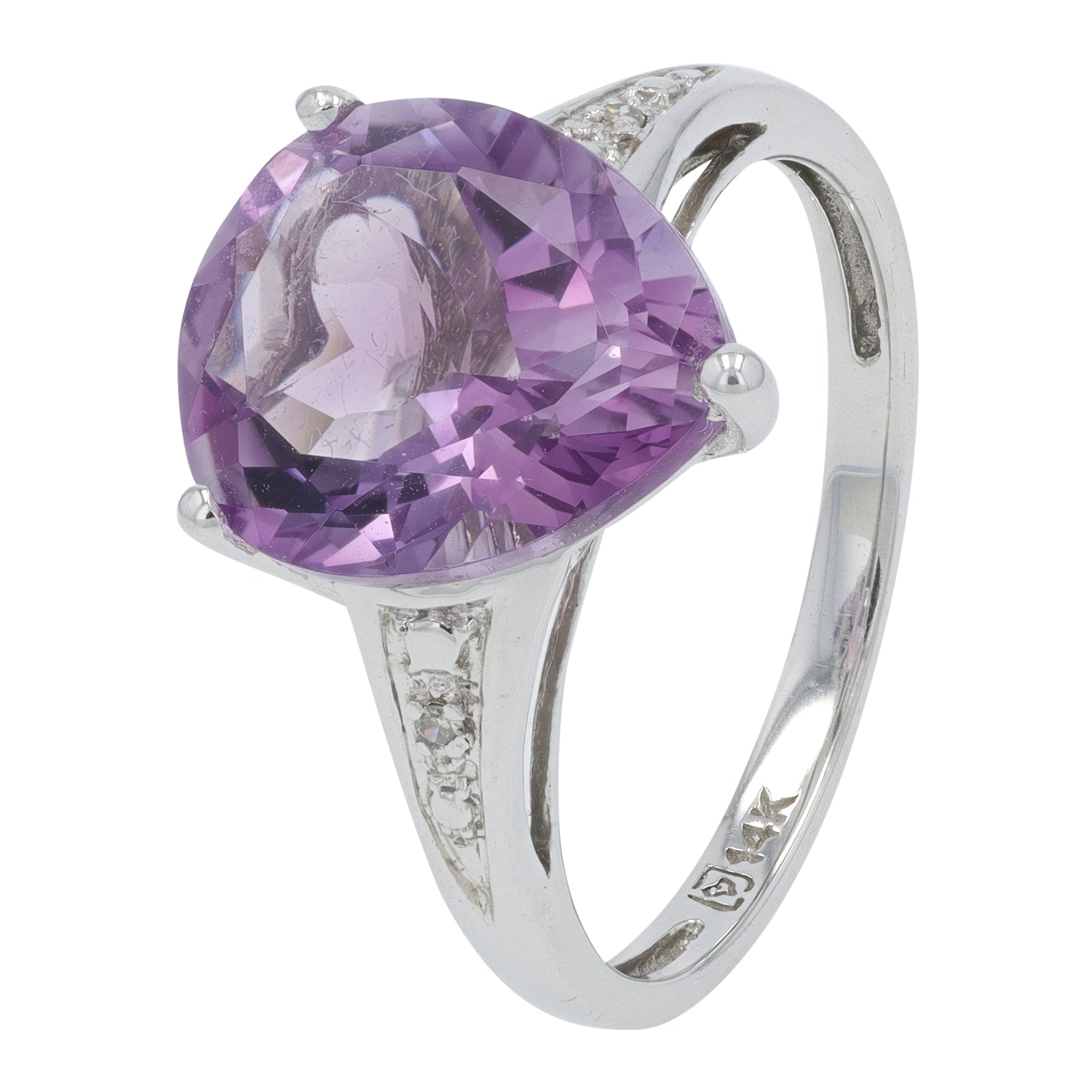 14K WG 2 CT Amethyst Ring