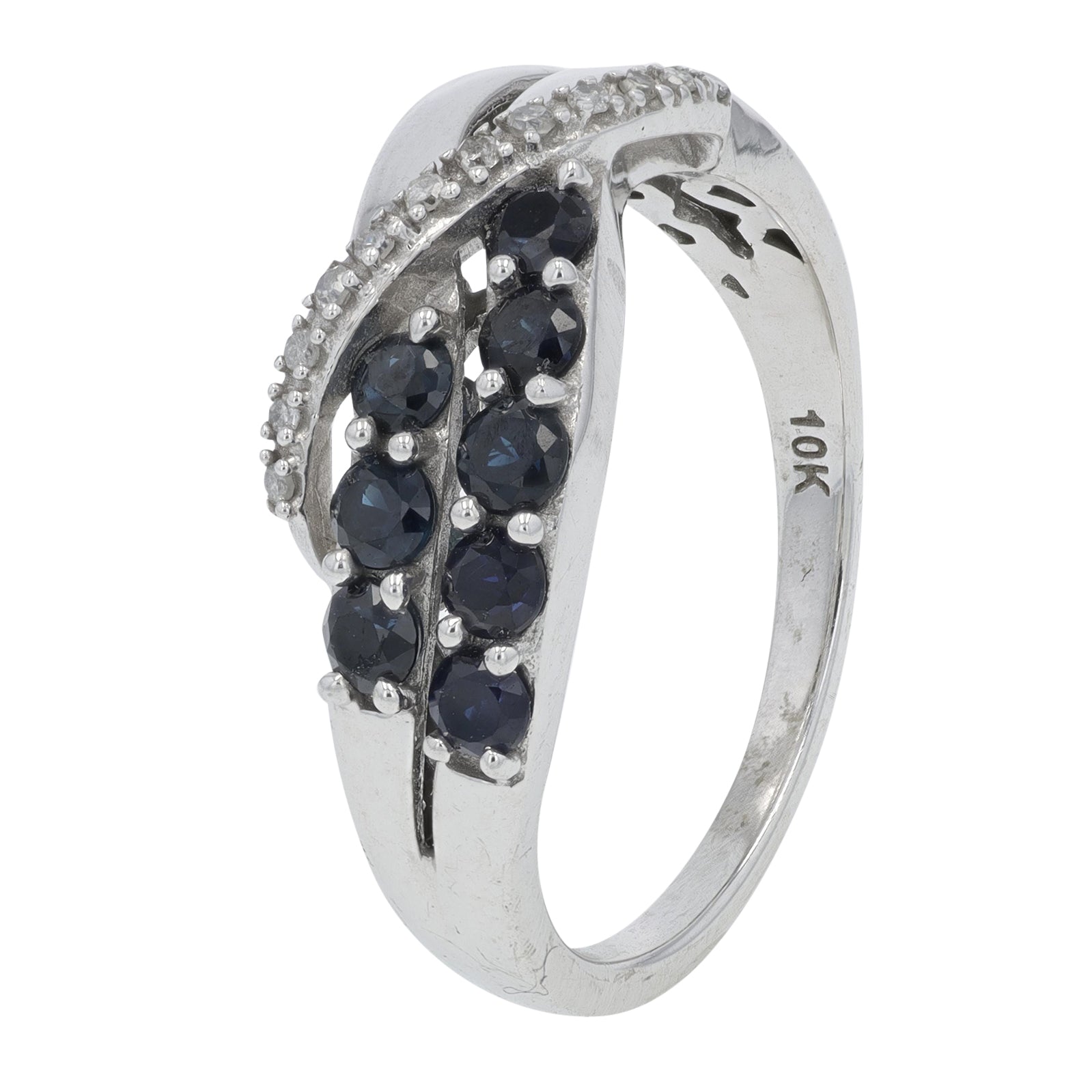 10K WG Sapphire Crossover Band