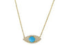 14K EFFY YG .85 CT Turquoise Evil Eye Necklace