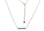 14K EFFY YG Turquoise Bar Necklace