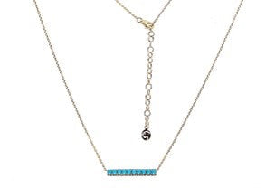 14K EFFY YG Turquoise Bar Necklace