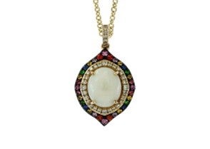 14K YG EFFY Opal Center Multicolor Pendant