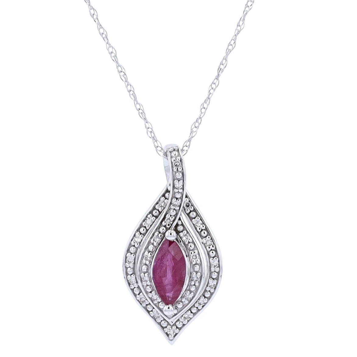 14K Gemstone & Diamond Pendant<p><strong>More Colors Available</p></strong>