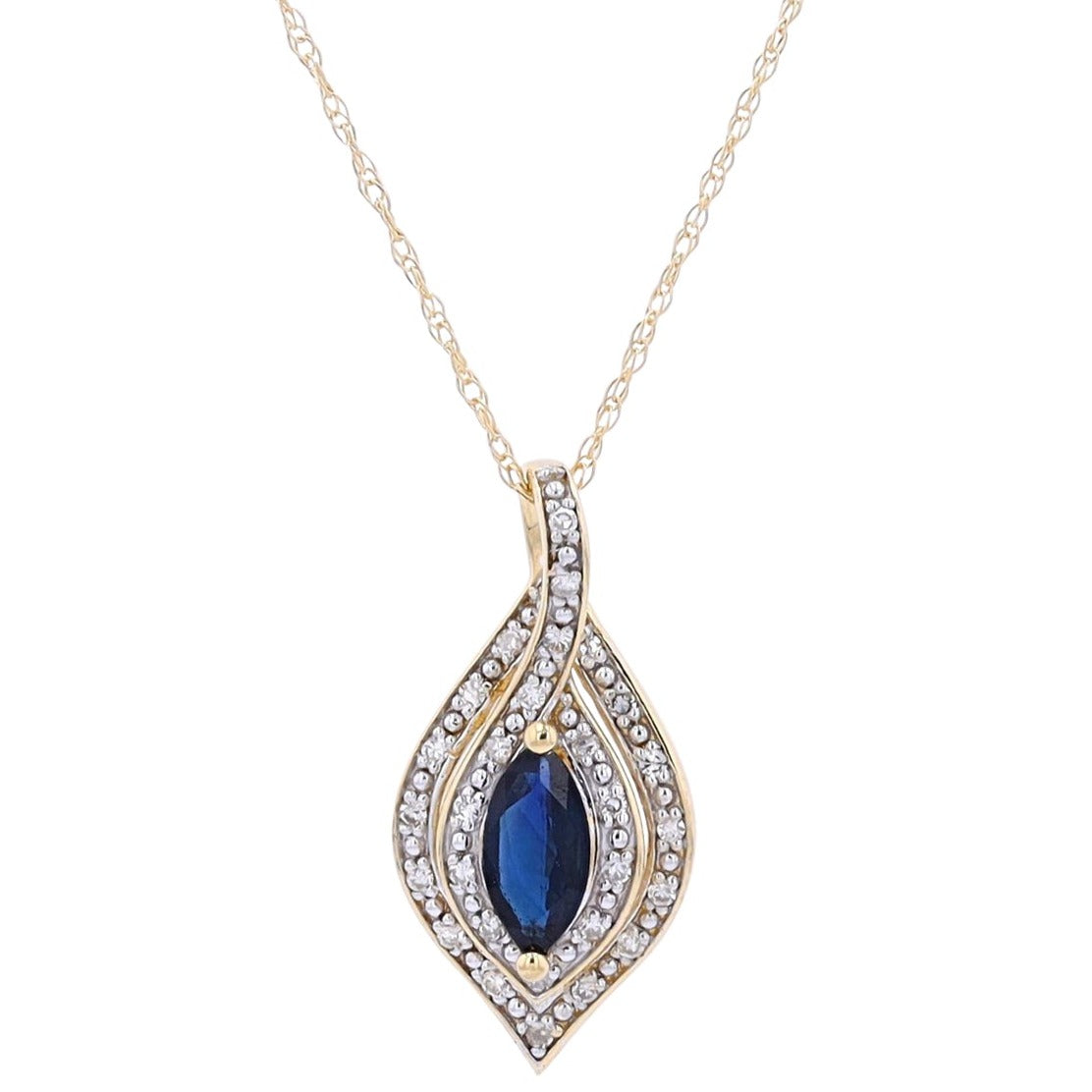 14K Gemstone & Diamond Pendant<p><strong>More Colors Available</p></strong>