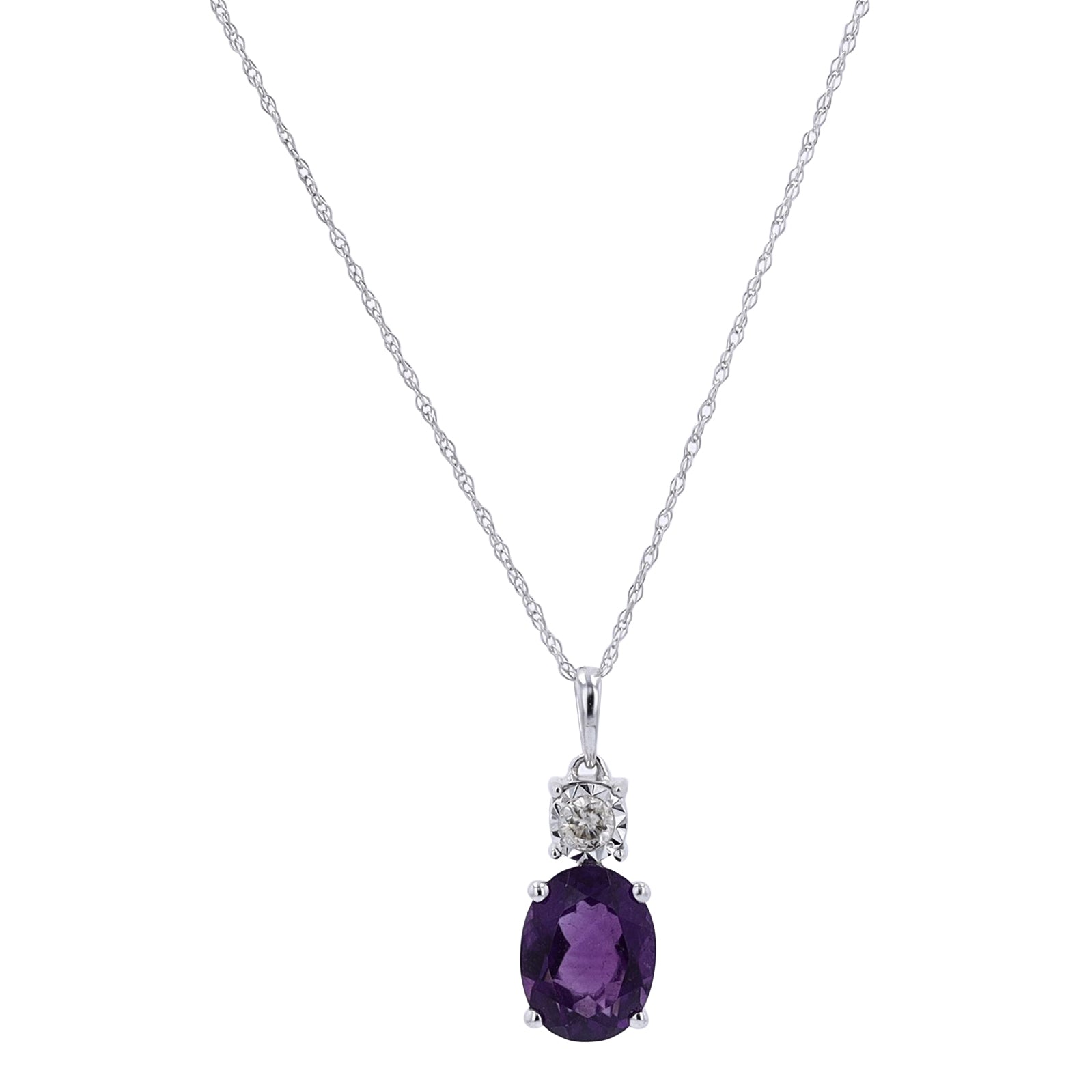 10K TT Gemstone & Diamond Pendants<p><strong>More Colors Available</p></strong>