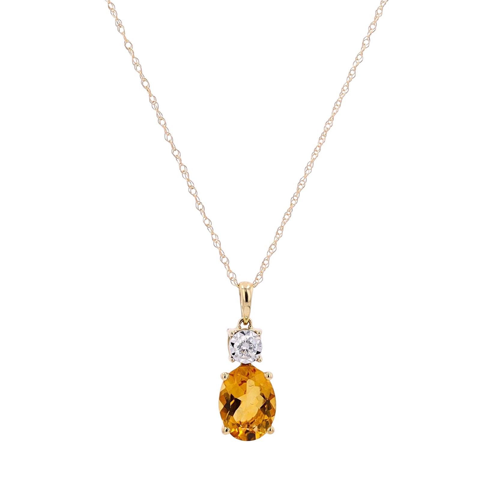 10K TT Gemstone & Diamond Pendants<p><strong>More Colors Available</p></strong>