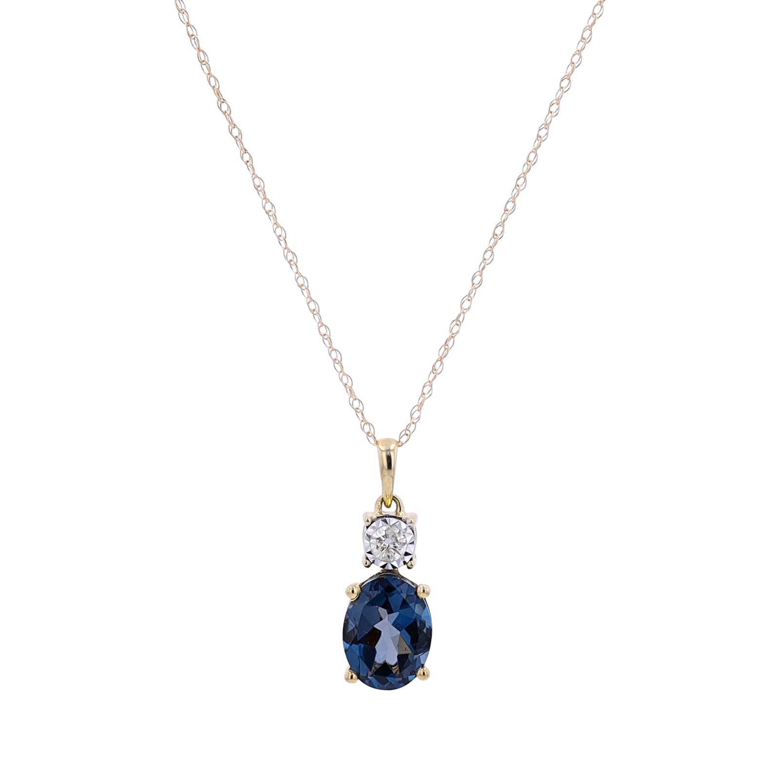 10K TT Gemstone & Diamond Pendants<p><strong>More Colors Available</p></strong>