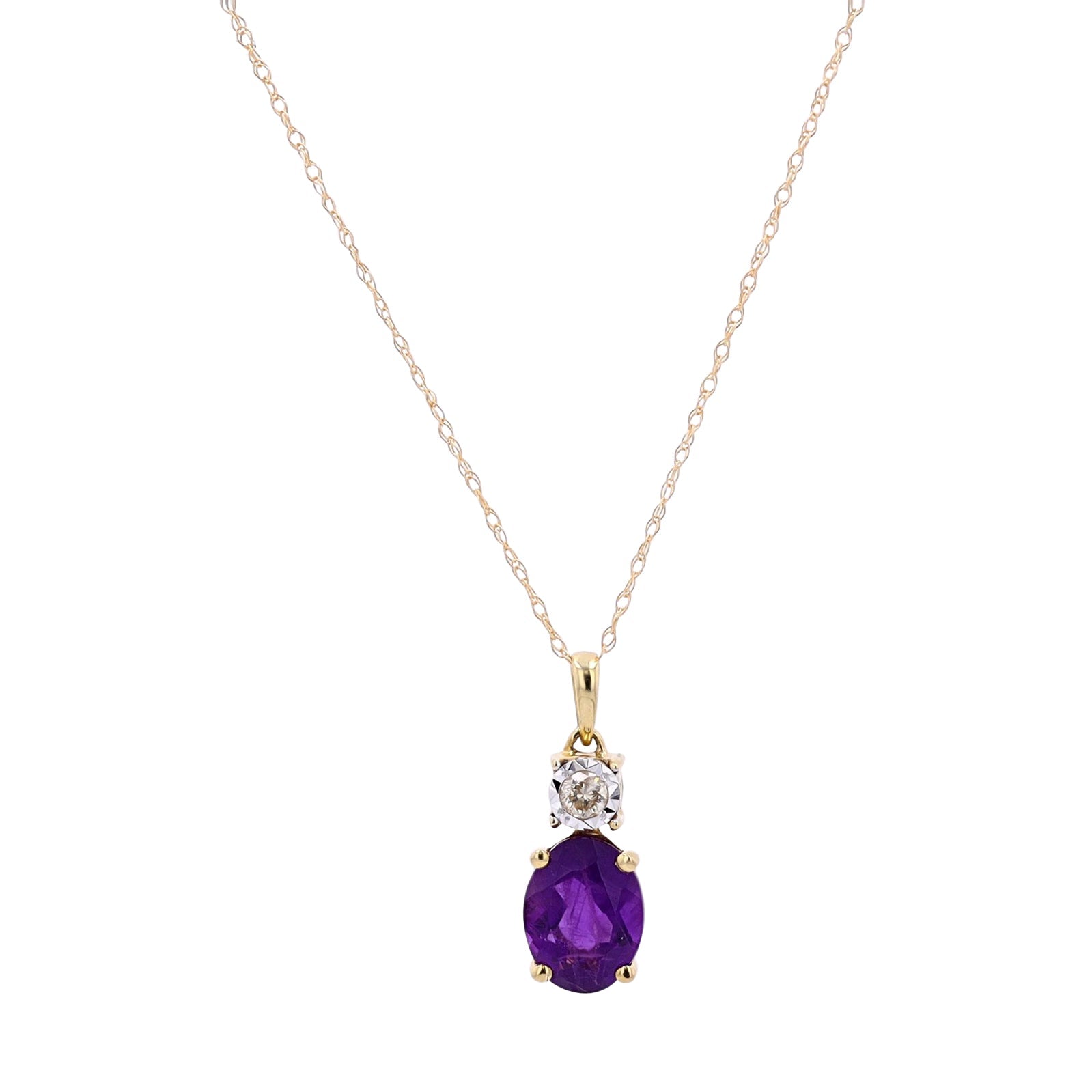10K TT Gemstone & Diamond Pendants<p><strong>More Colors Available</p></strong>