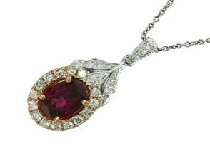 14K TT EFFY Rhodolite Pendant