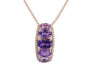 14K EFFY RG Five Stone Amethyst Pendant
