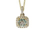 14K EFFY YG 0.75 CT Green Amethyst Halo Pendant