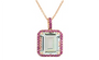 14K EFFY RG 10 CT Pink Sapphire & White Topaz Pendant