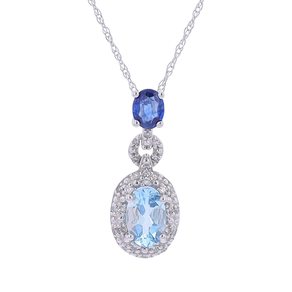 14K Gemstone & Diamond Halo Pendant<p><strong>More Colors Available</p></strong>