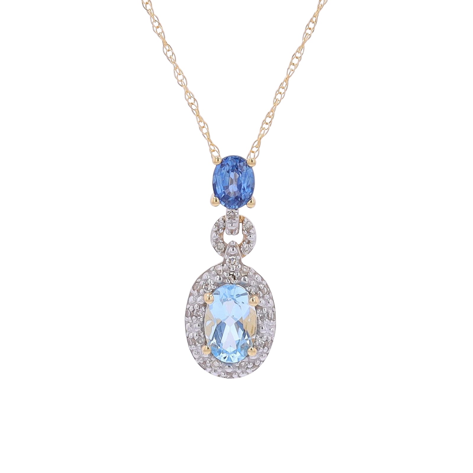 14K Gemstone & Diamond Halo Pendant<p><strong>More Colors Available</p></strong>