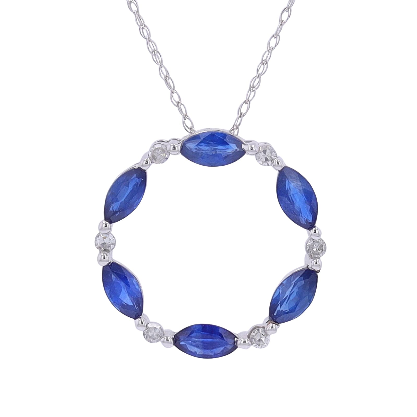 14K Gemstone & Diamond Circle Pendant<p><strong>More Colors Available</p></strong>
