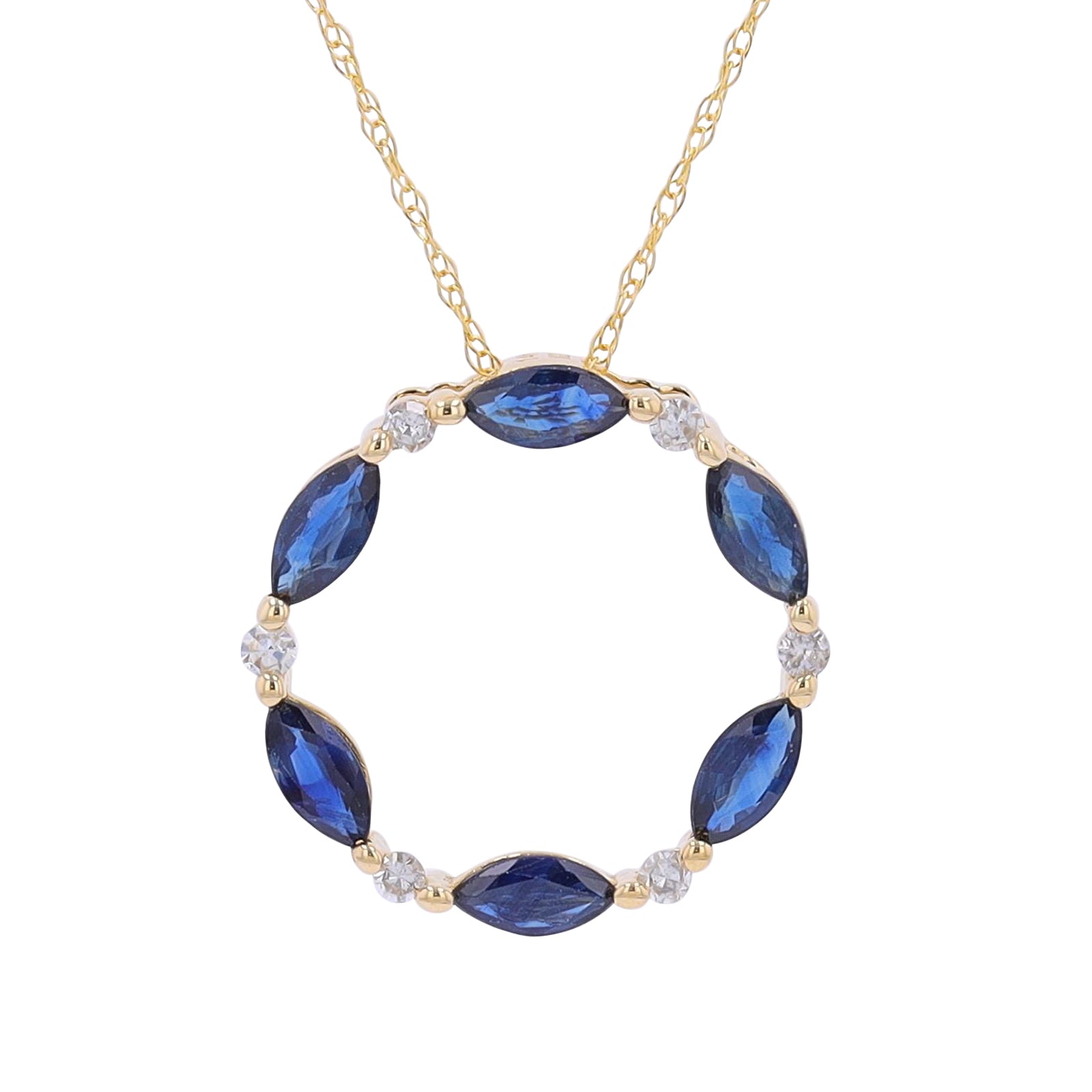 14K Gemstone & Diamond Circle Pendant<p><strong>More Colors Available</p></strong>