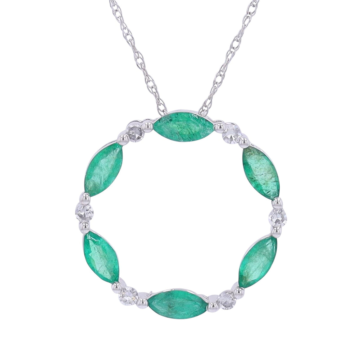 14K Gemstone & Diamond Circle Pendant<p><strong>More Colors Available</p></strong>