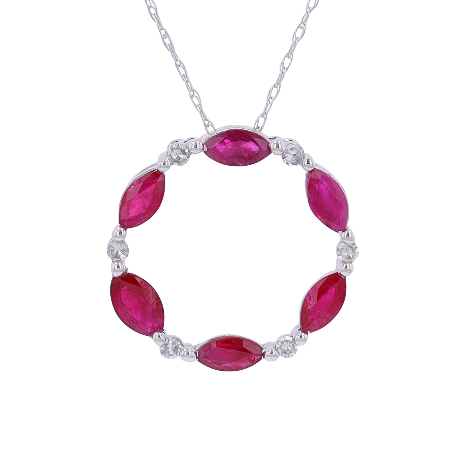 14K Gemstone & Diamond Circle Pendant<p><strong>More Colors Available</p></strong>