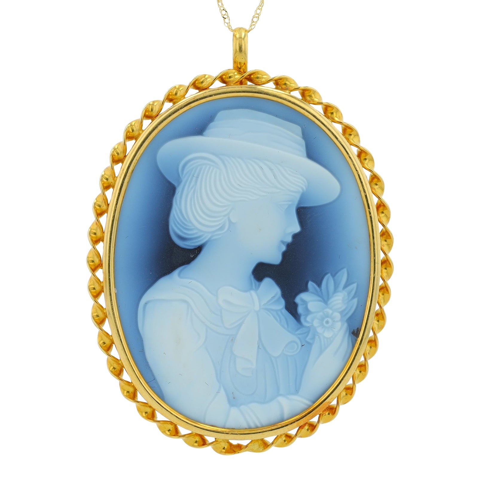 18K YG Cameo Pendant