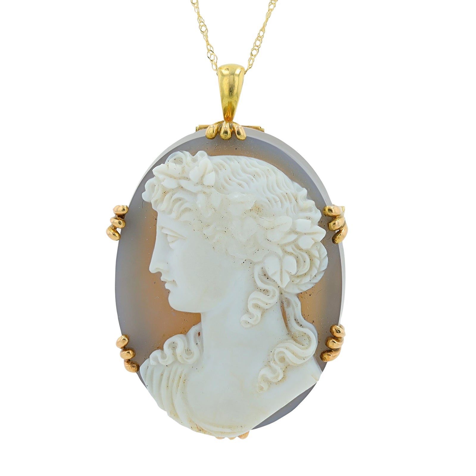 18K YG Cameo Pendant