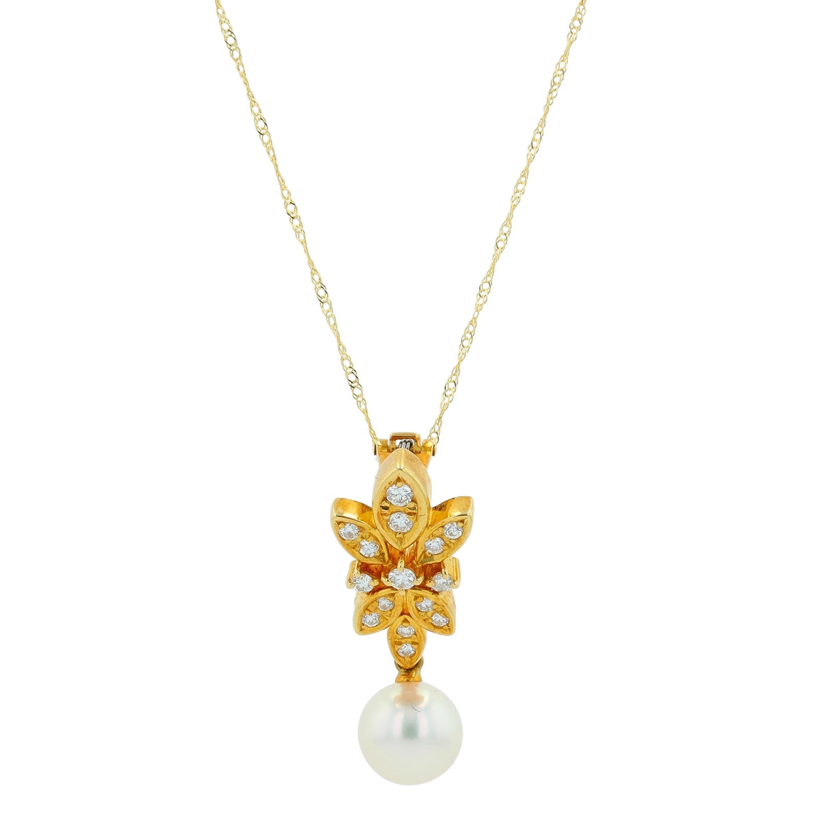 18K YG 8 MM Pearl Pendant