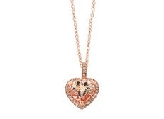 14K EFFY RG 1.50 CT Morganite Heart Pendant