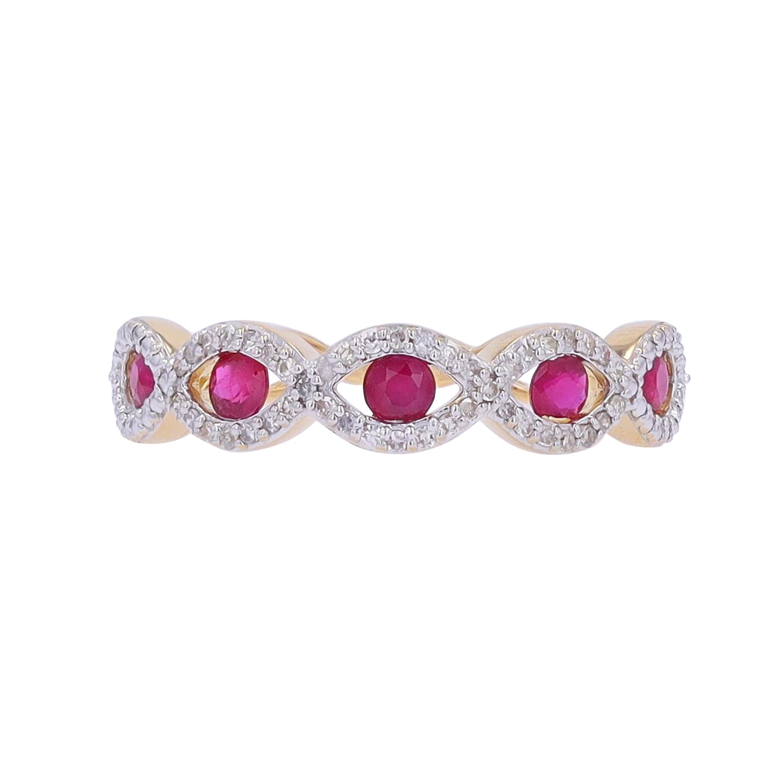 14K Gemstone & Diamond Band<p><strong>More Colors Available</p></strong>