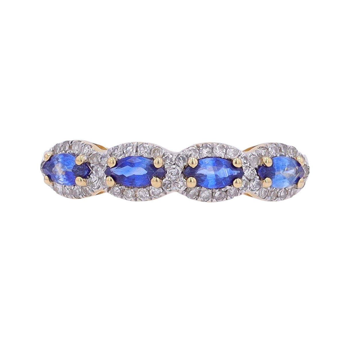 14K Gemstone & Diamond Band<p><strong>More Colors Available</p></strong>