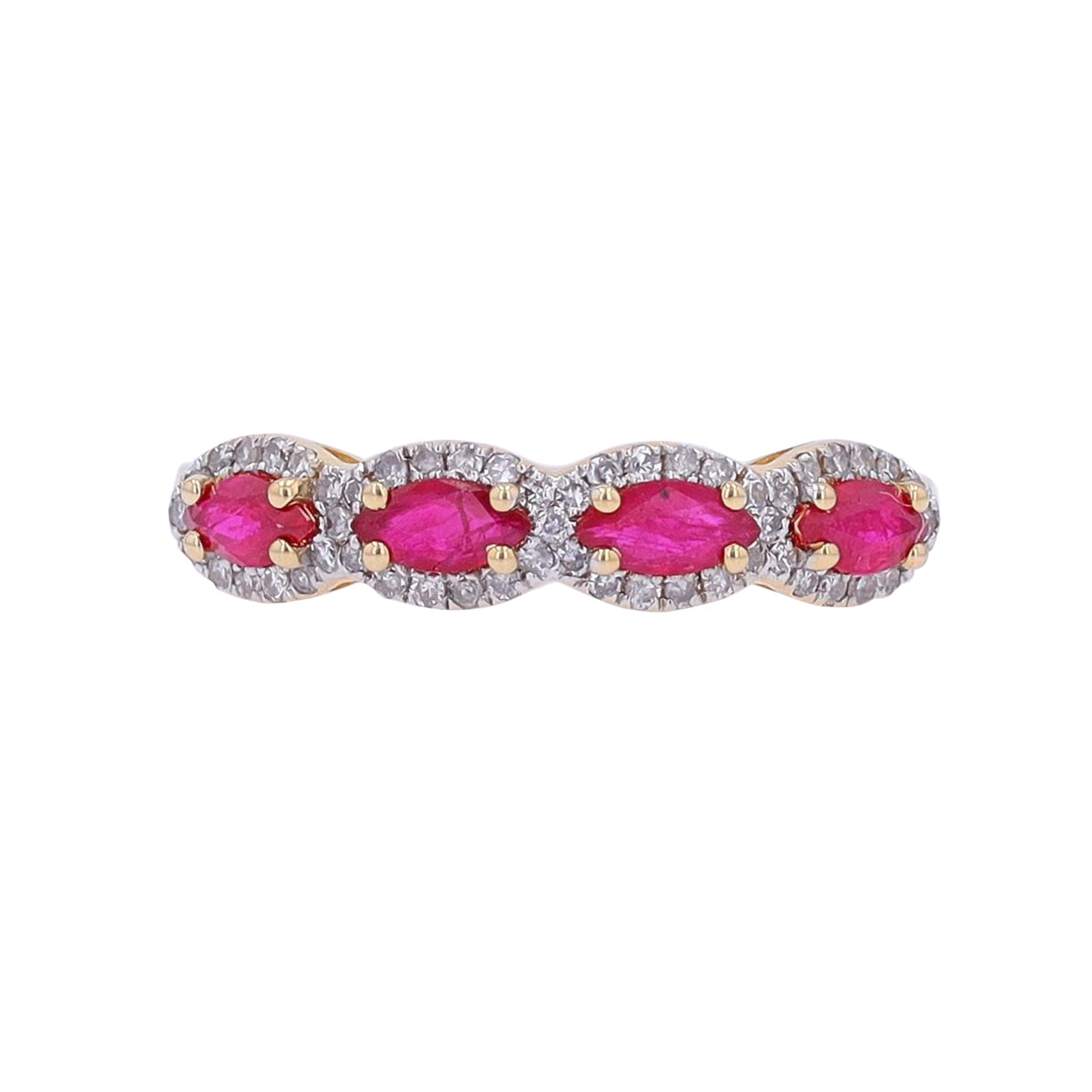 14K Gemstone & Diamond Band<p><strong>More Colors Available</p></strong>