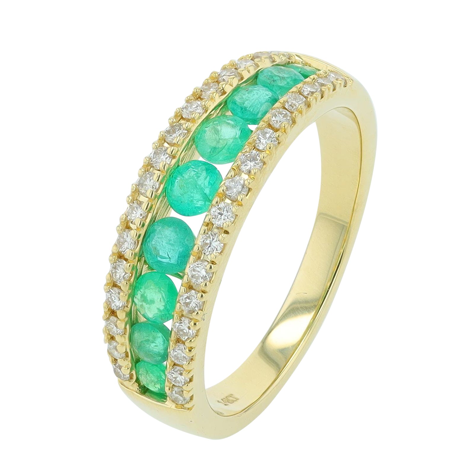 14K YG .75 CTW Emerald Ring