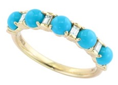 14K EFFY YG 1.30 CT Turquoise Band