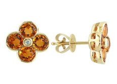14K EFFY YG 1.80 CT Citrine Studs