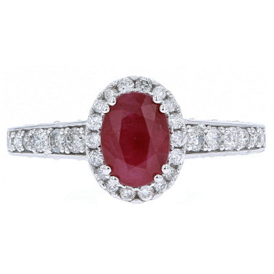 14K Ruby Oval Center Ring<p><strong>More Colors Available</p></strong>