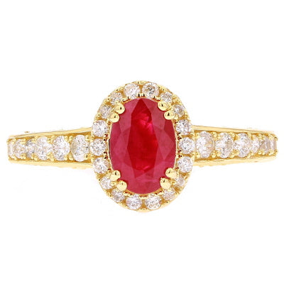 14K Ruby Oval Center Ring<p><strong>More Colors Available</p></strong>